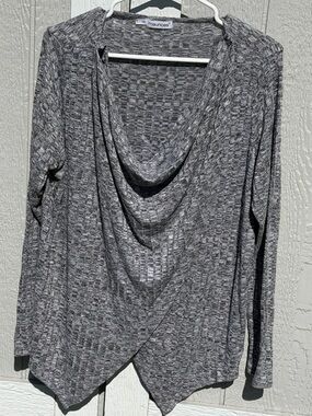 Size 1 - Maurices Heather Gray  Draped Neck Sweater